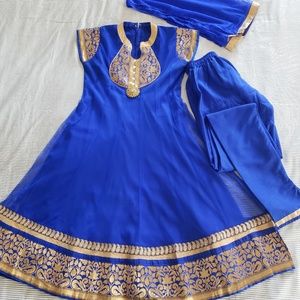 Royal blue chudidar suit for girls - Indian